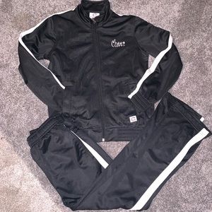 BLACK & WHITE Polyester Cheer Warm up